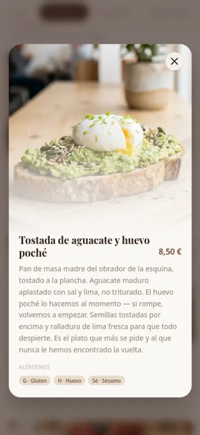 Carta — desayunos